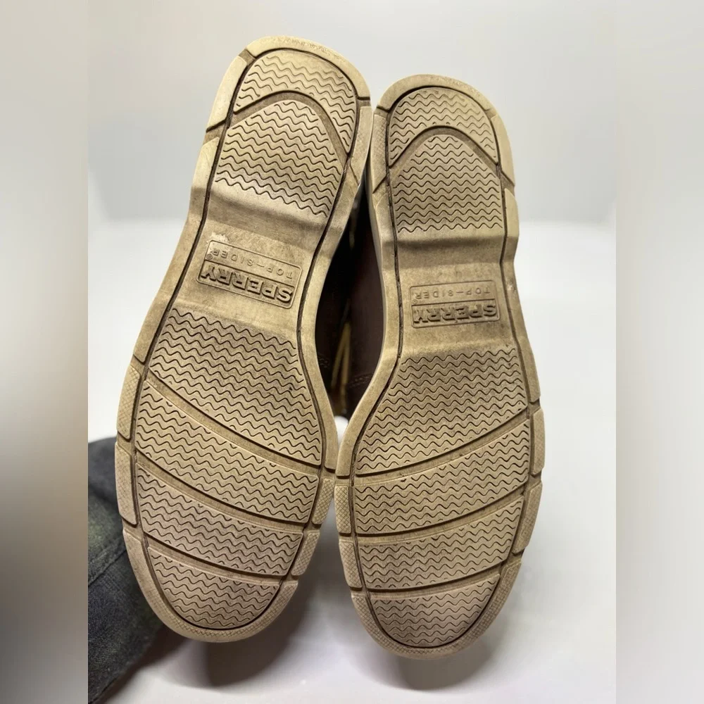 Sperry Men’s Brown Leather Boat Shoes Size 7.5M Classic Moc Toe Deck Shoes